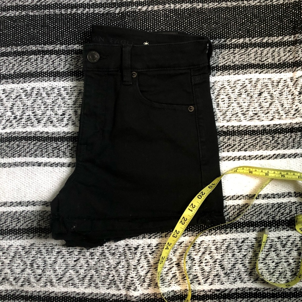 American Eagle High Rise Shortie Black